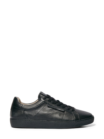 ALLSAINTS Mens Black Sheer Round Toe Platform Lace-Up Leather Athletic Sneakers Shoes 41