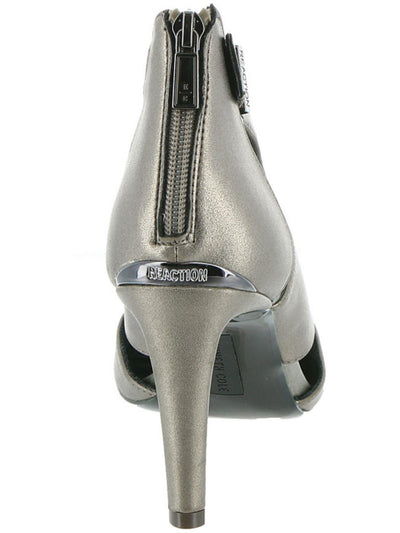 KENNETH COLE Womens Beige Cutouts At Sides Adjustable Strap Comfort Kick 85 Peep Toe Stiletto Zip-Up Dress Sandals 6 M