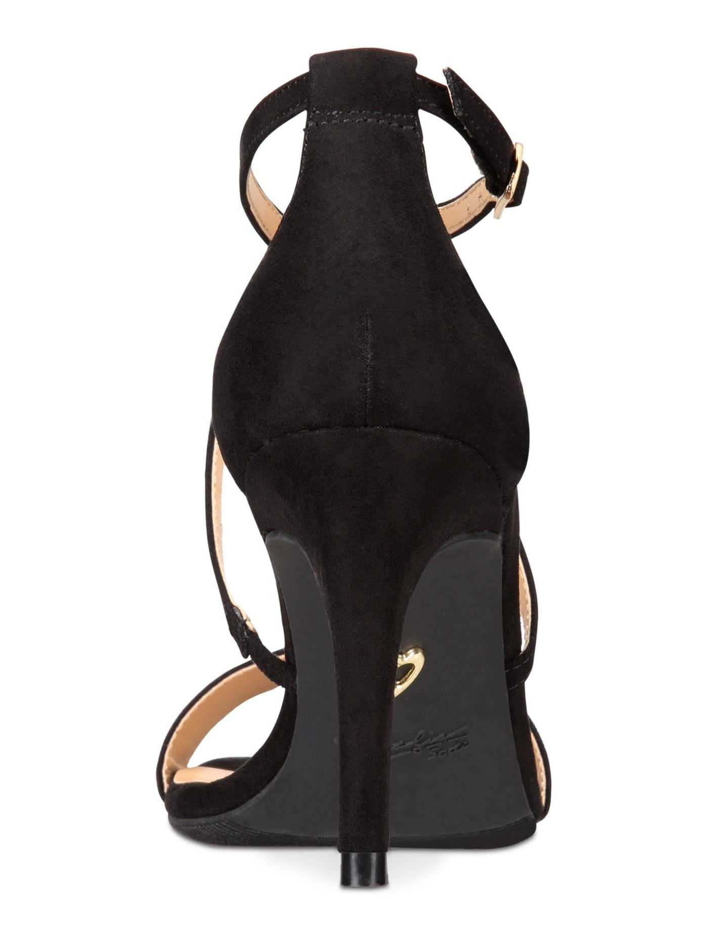 THALIA SODI Womens Black Strappy Padded Darria Round Toe Stiletto Buckle Dress Heeled Sandal 6.5 M
