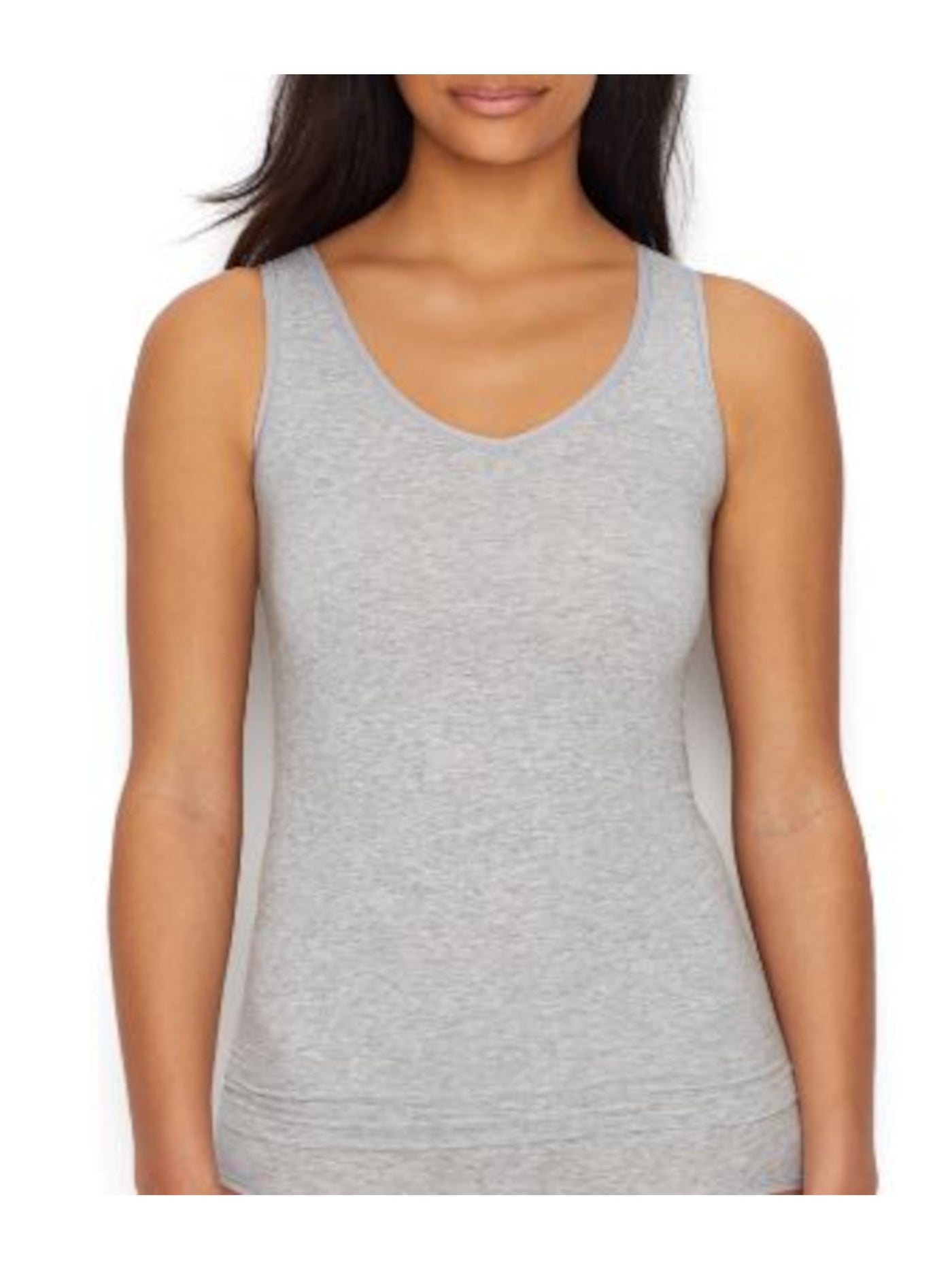 YUMMIE Womens Gray Heather Sleeveless Scoop Neck Tank Top S\M