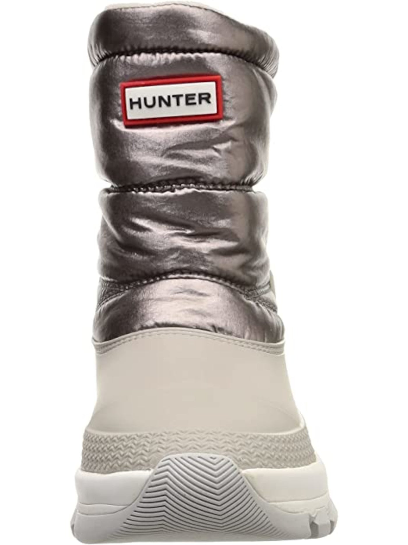 HUNTER Womens Silver Insulated Logo Breathable Waterproof Round Toe Wedge Snow Boots 6