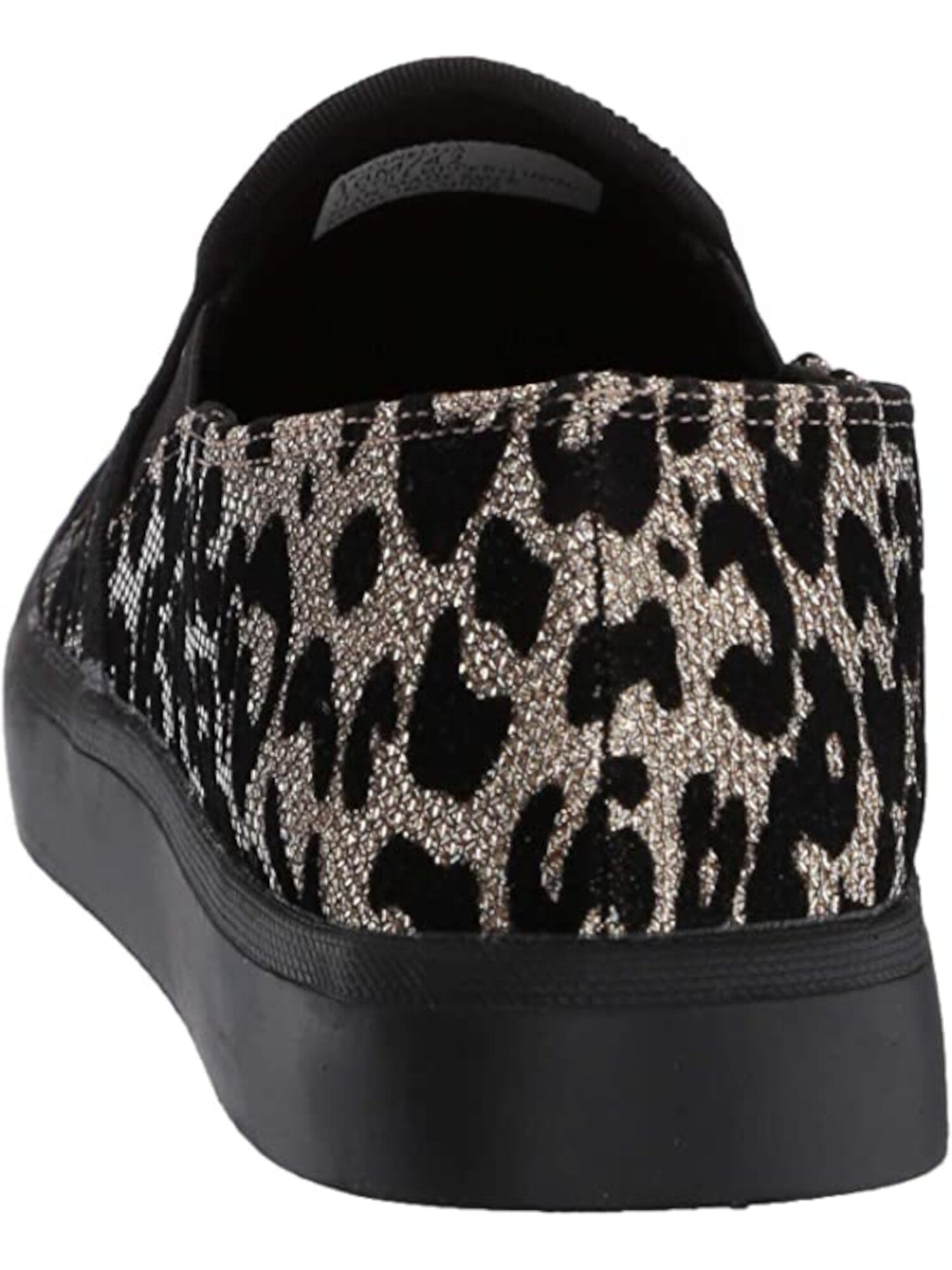 JESSICA SIMPSON Womens Black Leopard Print Side Gore Cushioned Dinellia Round Toe Platform Slip On Flats Shoes 5 M
