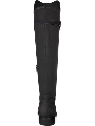 REBEL BY ZIGI Womens Gray Metallic Hardware Detailing Strappy Comfort Onley Round Toe Block Heel Zip-Up Riding Boot 7.5 M