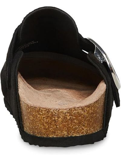 MADDEN GIRL Womens Black Adjustable Buckle Accent Contoured Footbed Prim Round Toe Slip On Clogs Shoes 10 M