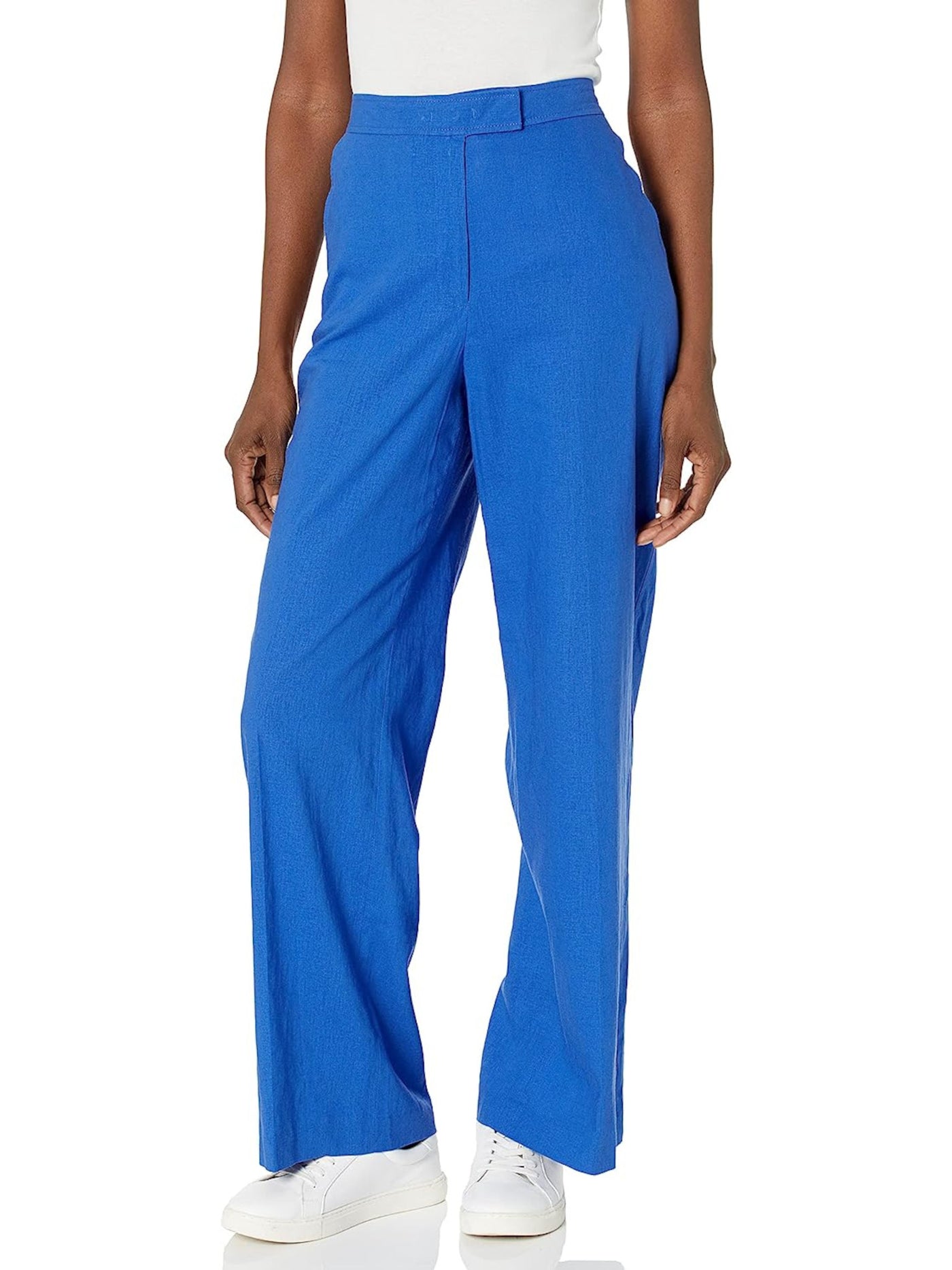 ANNE KLEIN Womens Blue Zippered Semi Sheer High Waist Pants 10