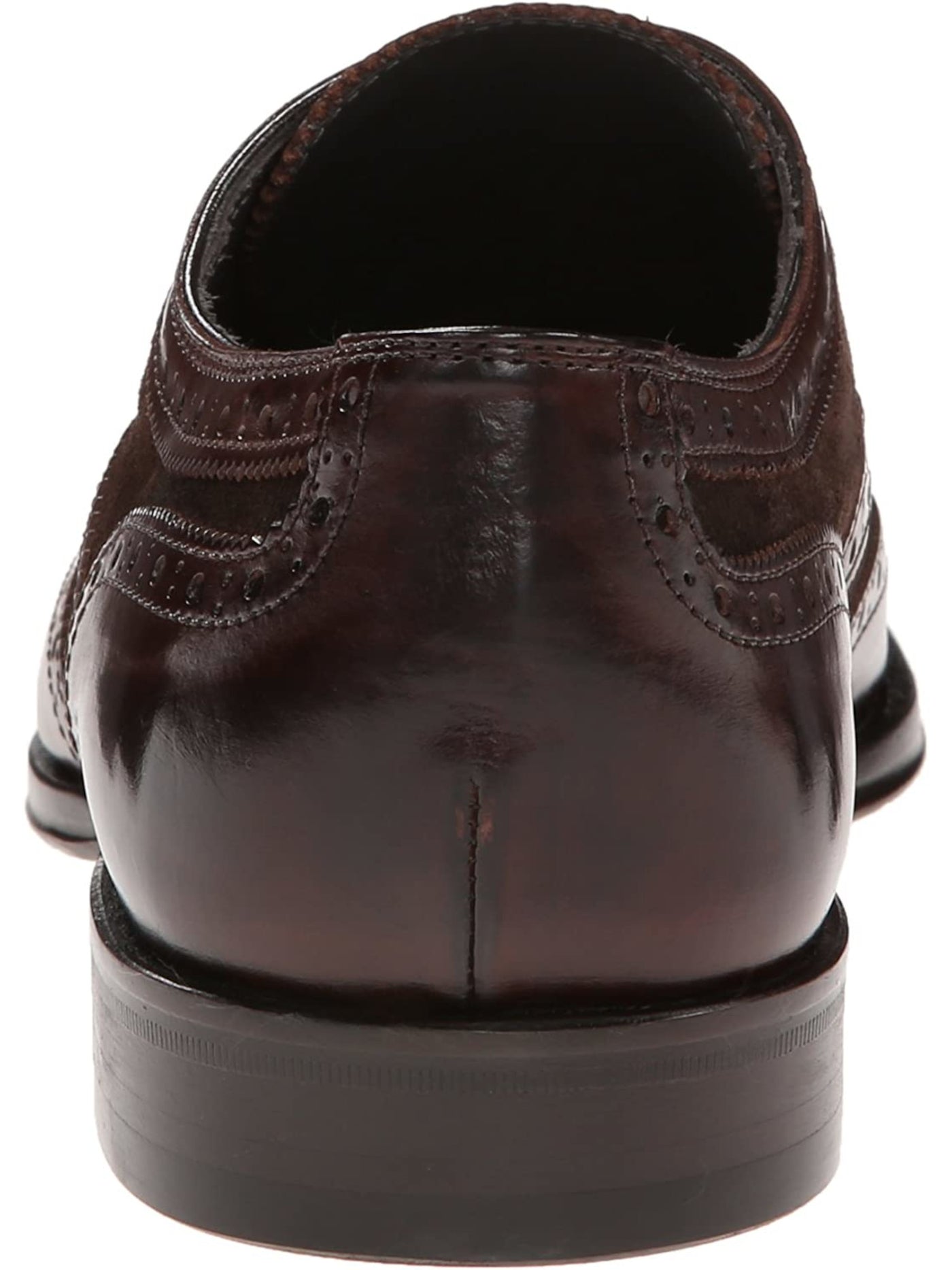 TO BOOT NEW YORK Mens Maroon Perforated Burton Wingtip Toe Block Heel Lace-Up Leather Oxford Shoes 10