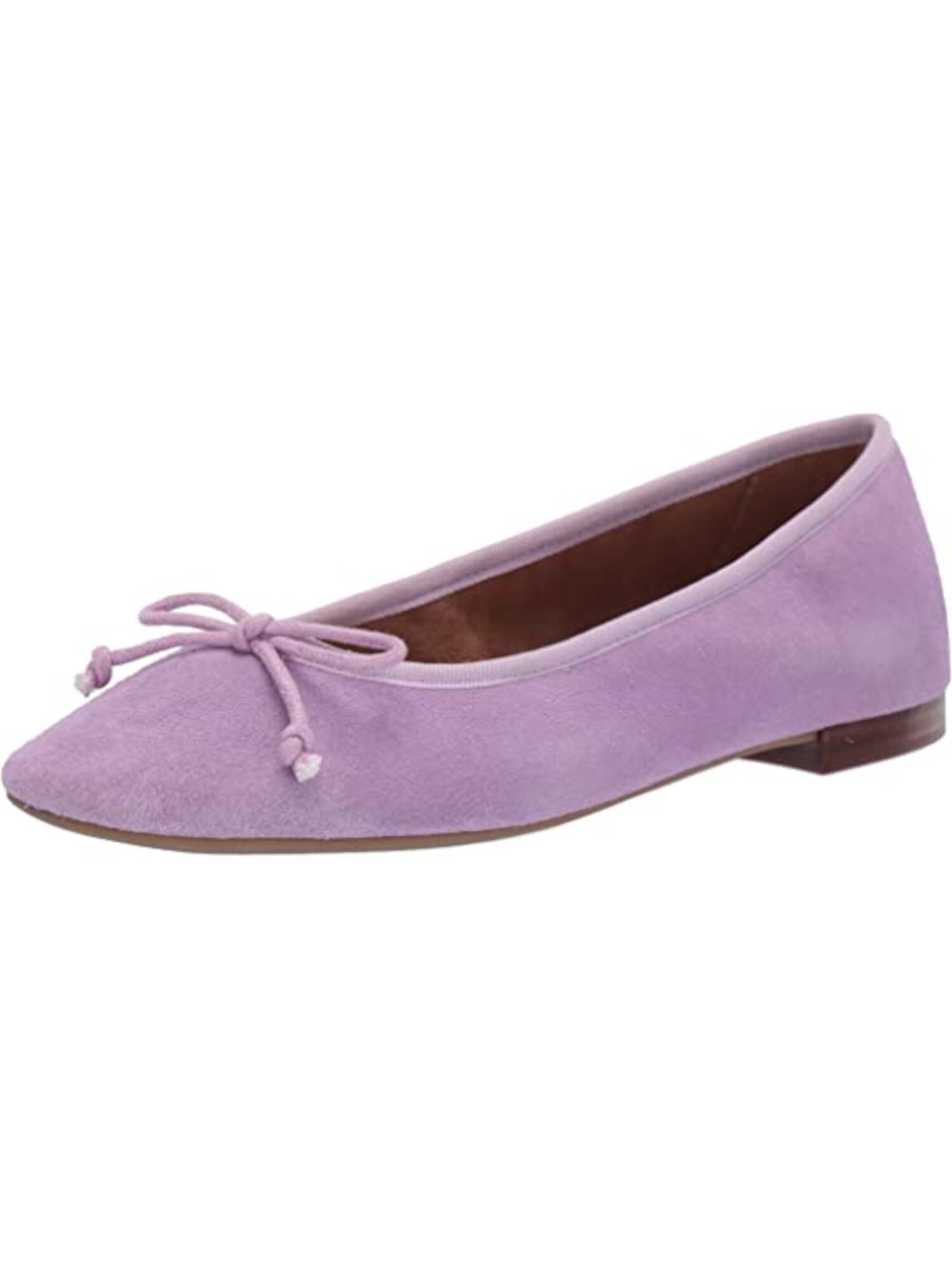 AEROSOLES MARTHA STEWART Womens Purple Bow Accent Padded Homerun Round Toe Slip On Leather Dress Flats Shoes 6 W