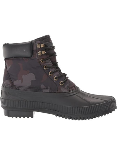 TOMMY HILFIGER Mens Black Camouflage Water Resistant Colins4 Round Toe Lace-Up Duck Boots 10