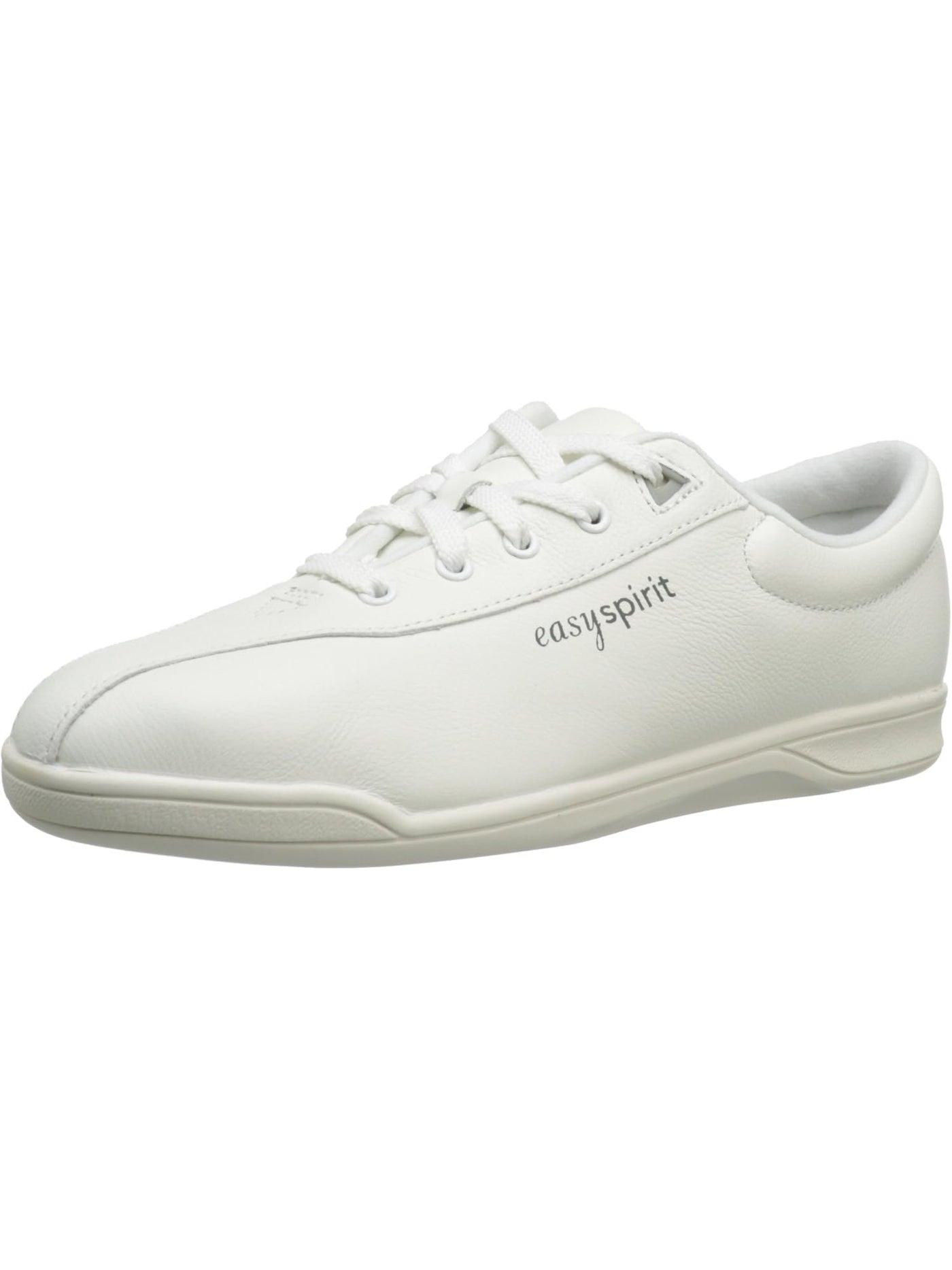 EASY SPIRIT Womens White 1/2 Heel Shock Absorbent Arch Support Cushioned Ap1 Round Toe Wedge Lace-Up Leather Athletic Walking Shoes 8 M
