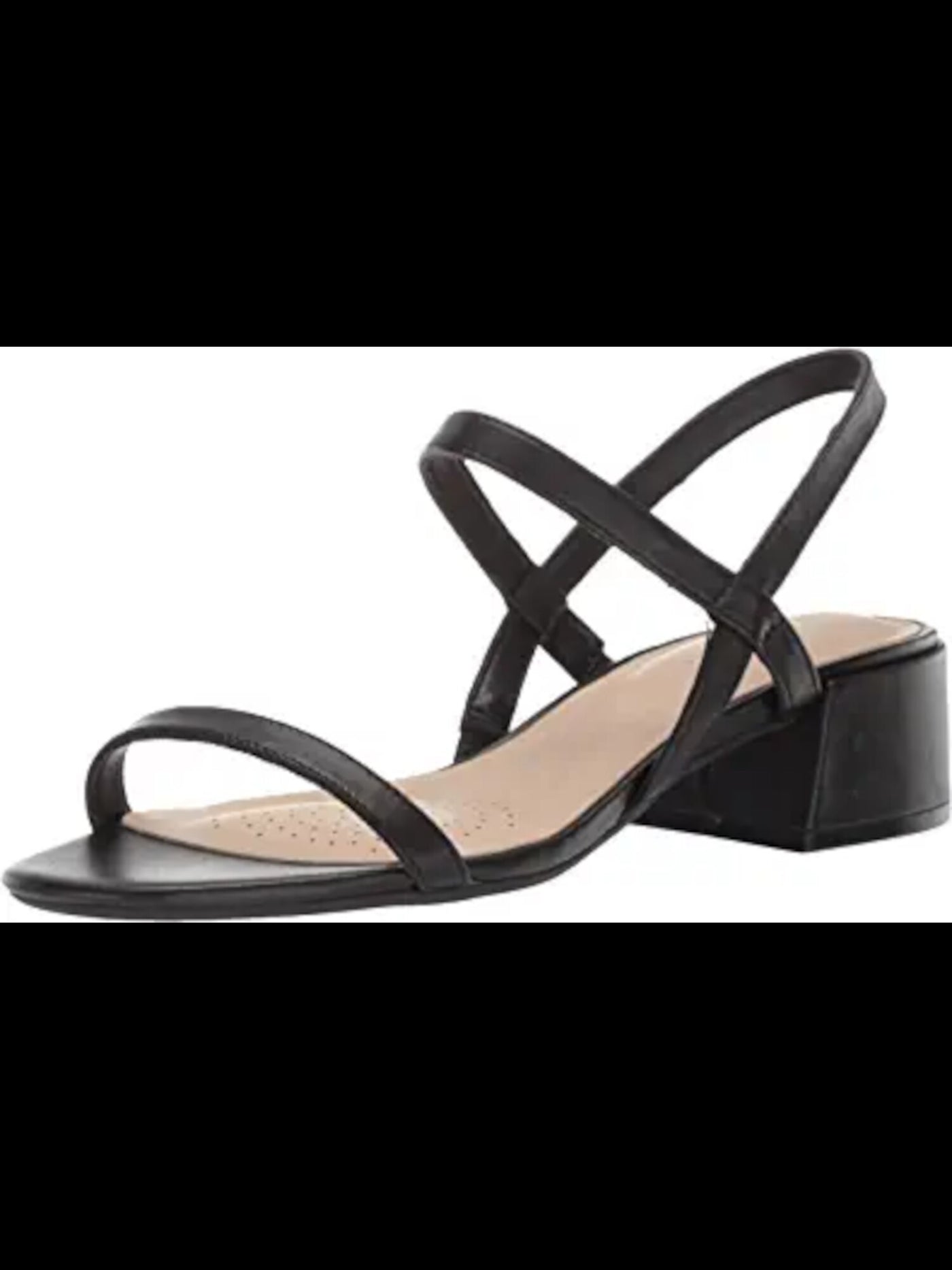 KENNETH COLE Womens Black Comfort Maisie Square Toe Block Heel Slip On Leather Slingback Sandal 6