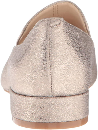 KENNETH COLE NEW YORK Womens Light Gold Metallic Padded Camelia Pointed Toe Slip On Leather Loafers 9 M