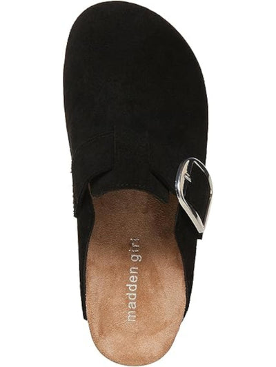 MADDEN GIRL Womens Black Adjustable Buckle Accent Contoured Footbed Prim Round Toe Slip On Clogs Shoes 10 M