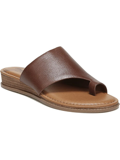 ZODIAC Womens Brown Toe Loop Giada Round Toe Slip On Leather Sandals Shoes 10 M