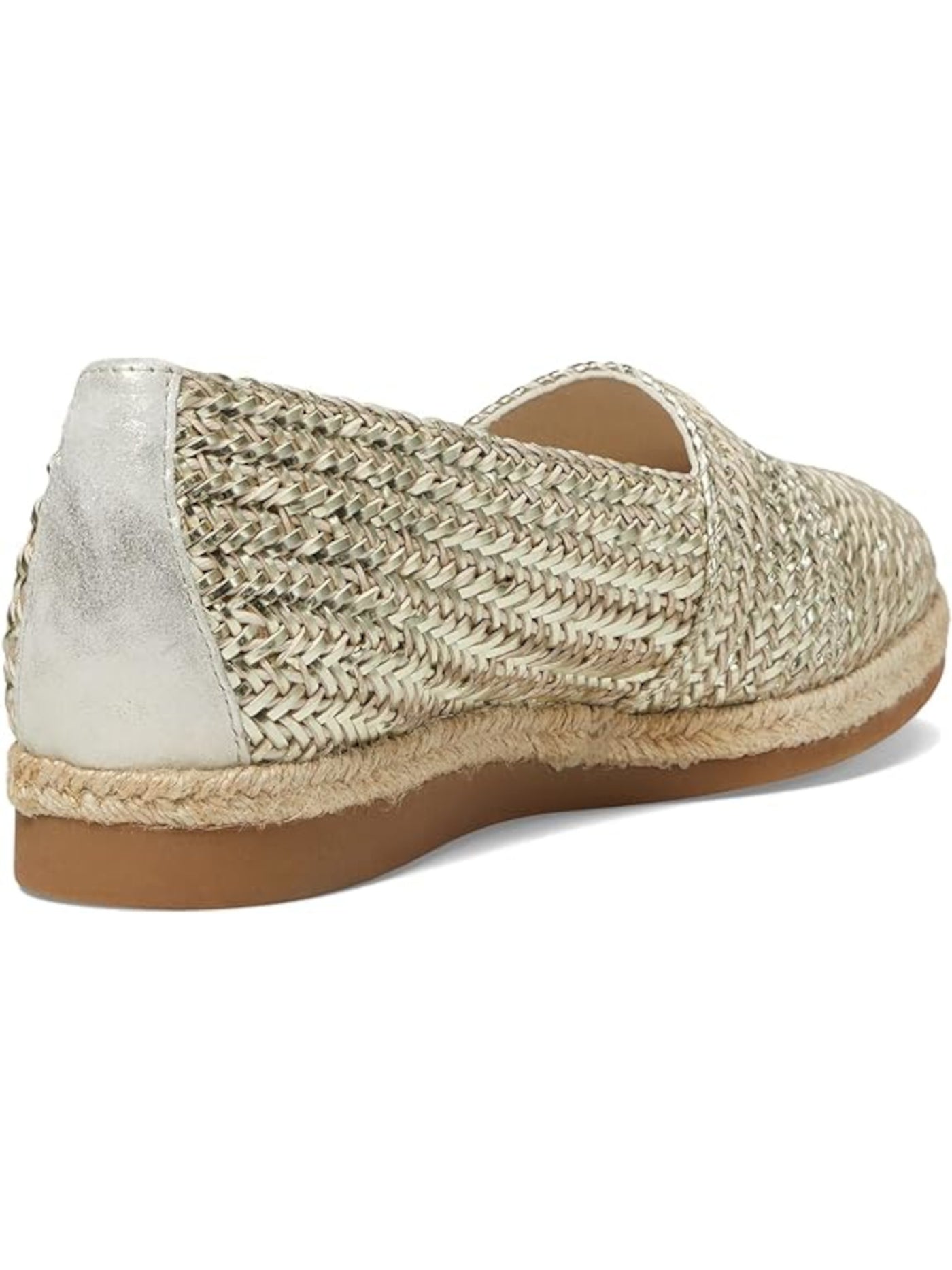 PAUL GREEN Womens Gold Woven Comfort Lori Round Toe Slip On Leather Espadrille Shoes 5.5