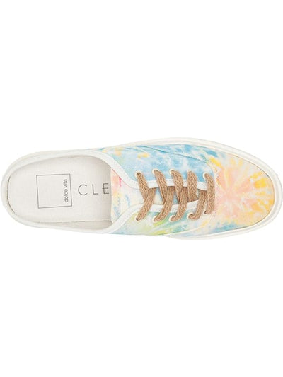 DOLCE VITA Womens White Tie Dye Lace Removable Insole Cushioned Vanie Round Toe Platform Slip On Sneakers Shoes 9.5