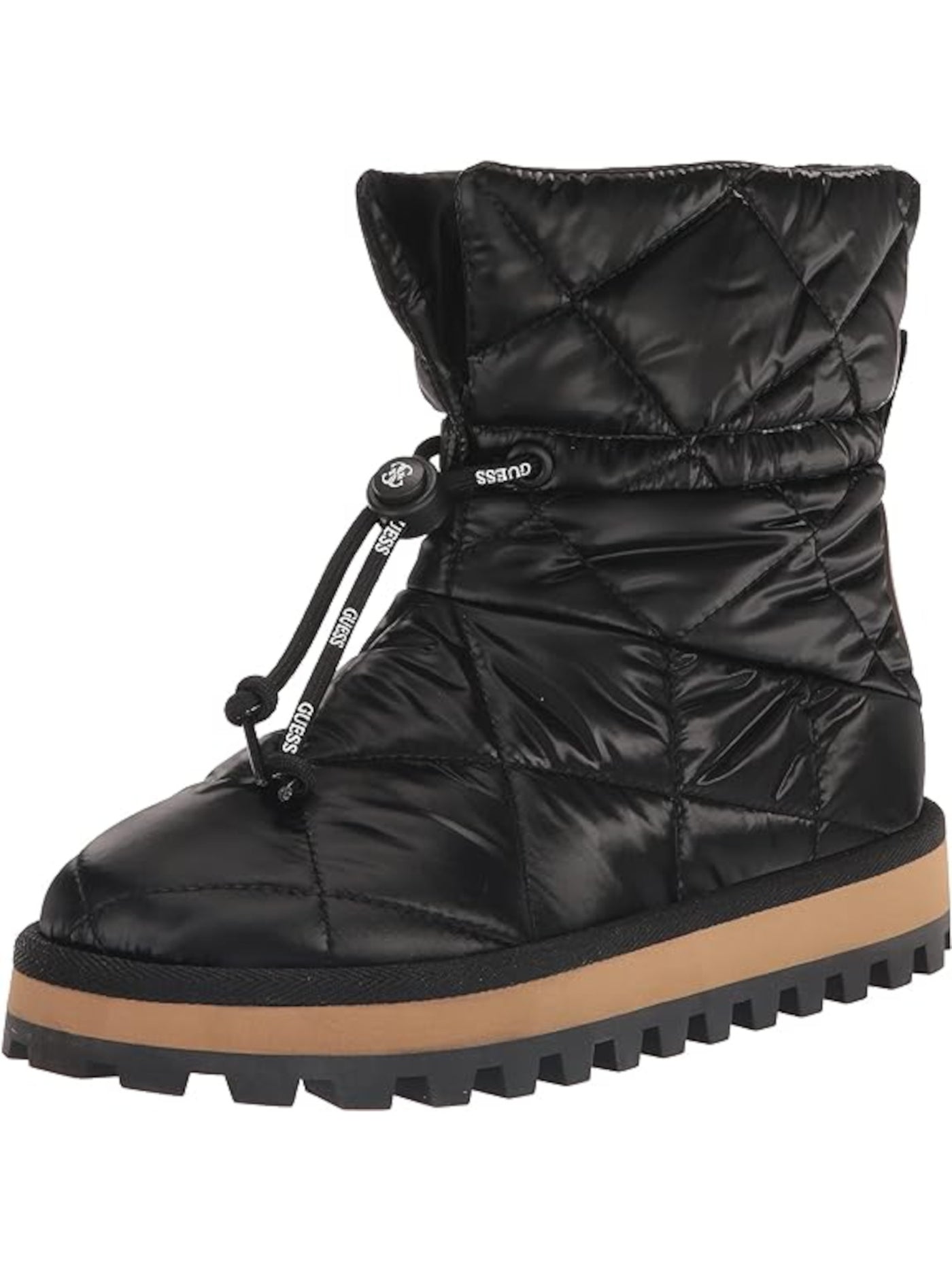 GUESS Womens Black Quilted Leian Round Toe Winter Boots 9 M