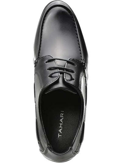 TAHARI Mens Black Padded Randall Round Toe Lace-Up Dress Loafers Shoes 13