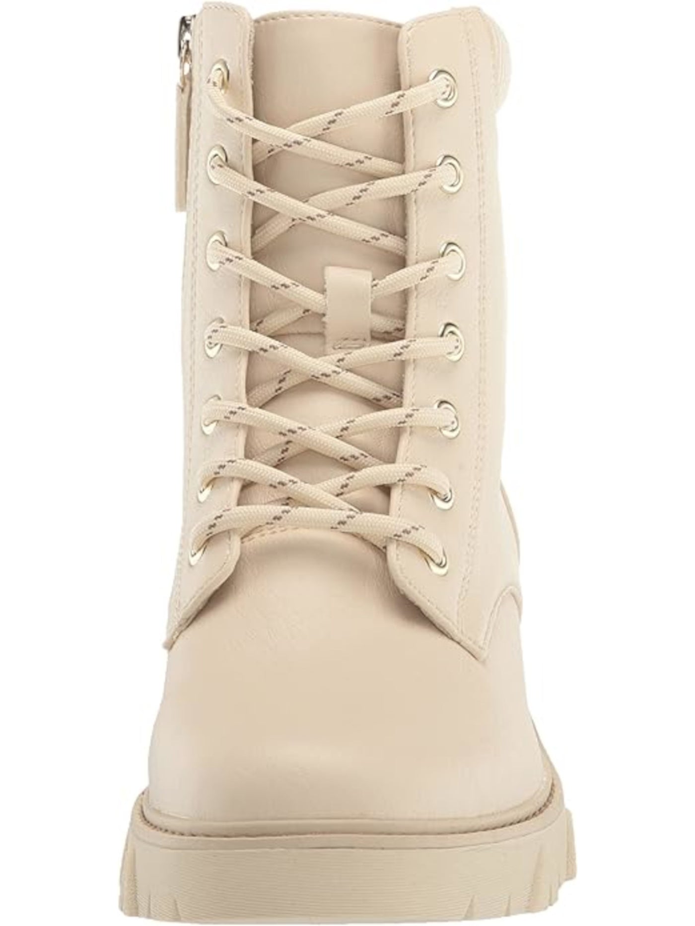 DR SCHOLLS Womens Ivory Cushioned Headstart Round Toe Block Heel Lace-Up Combat Boots 10 M