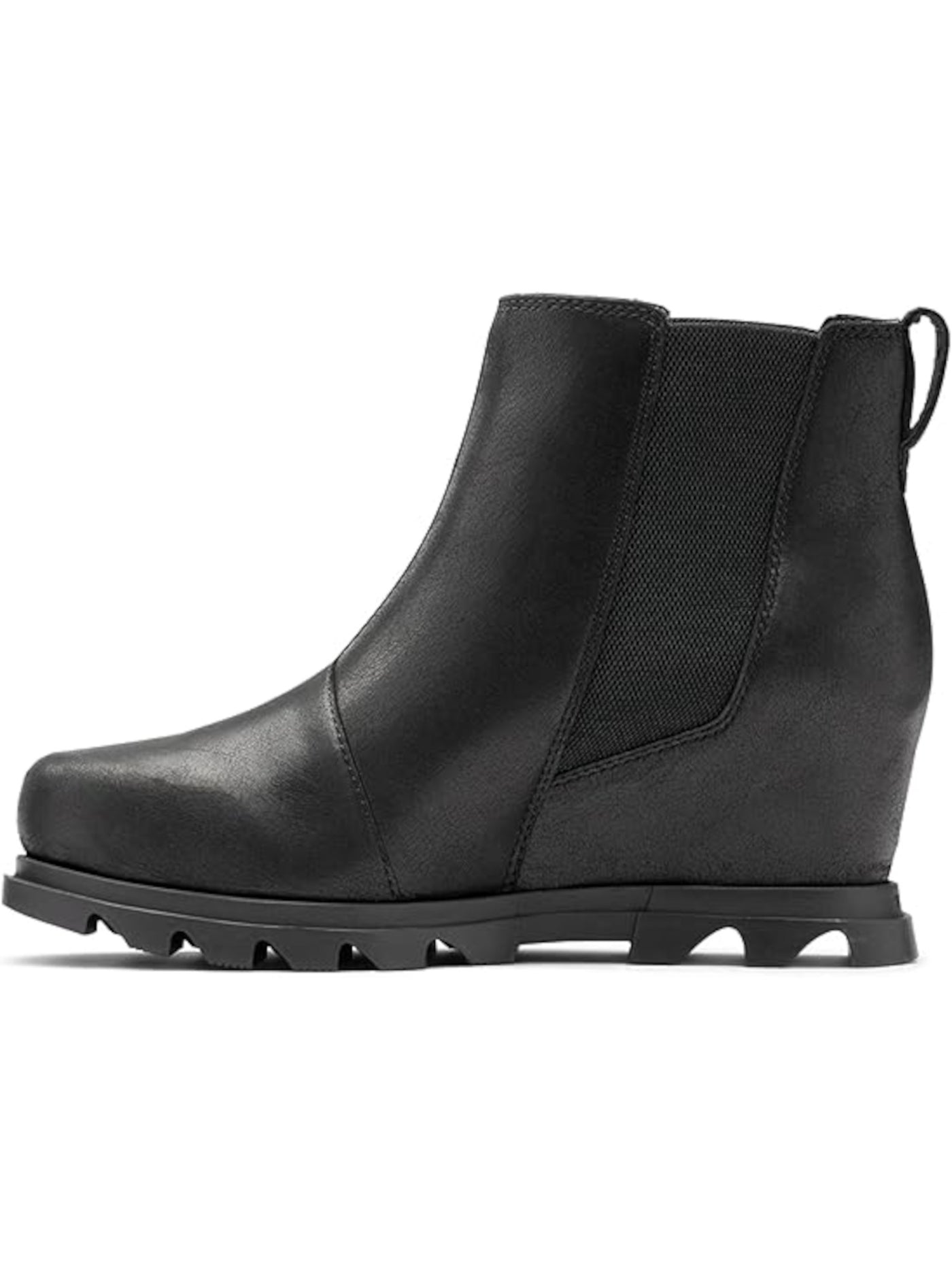 SOREL Womens Black Goring Round Toe Wedge Booties 6