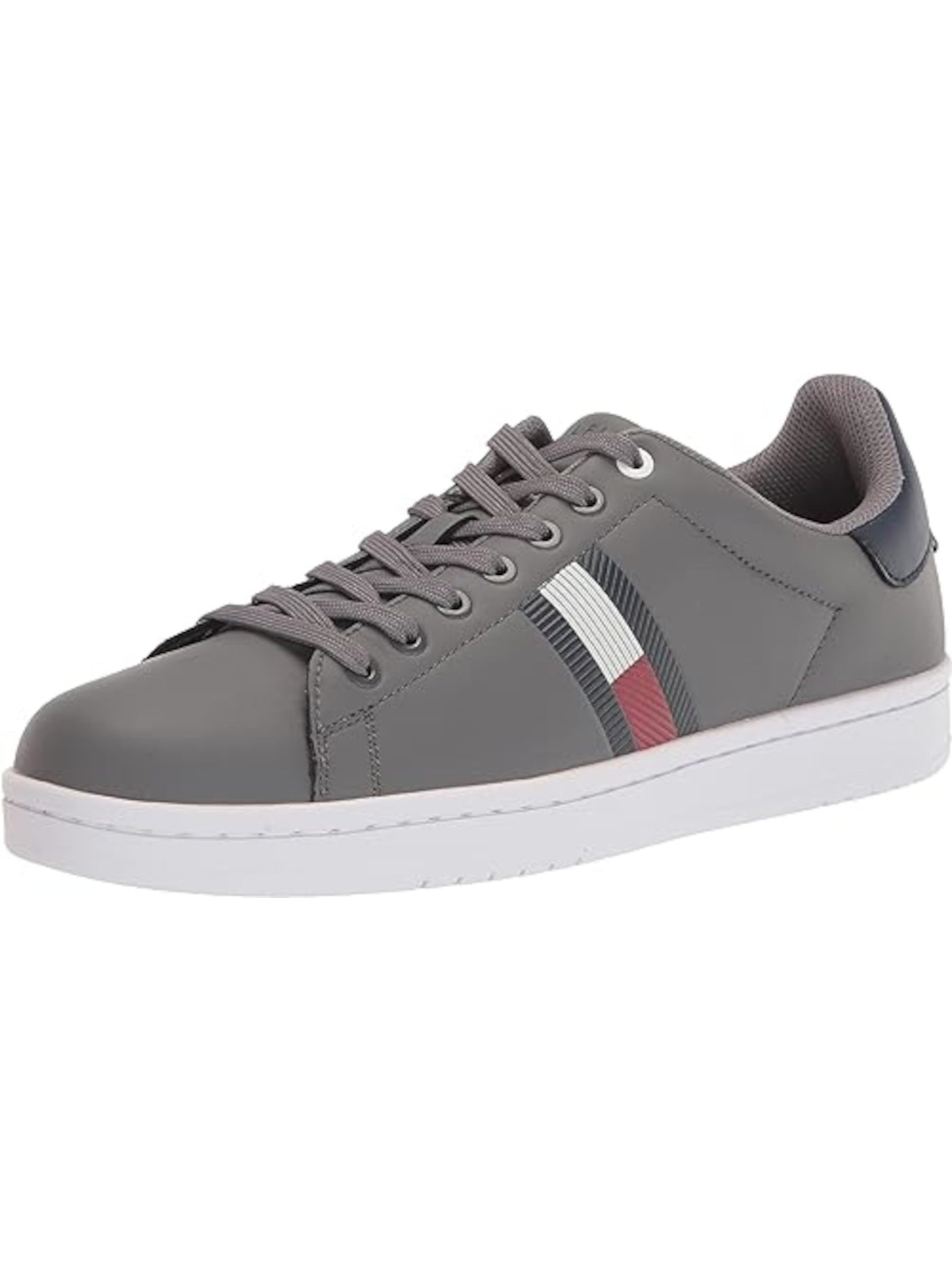TOMMY HILFIGER Mens Gray Removable Insole Logo Lampkin Round Toe Platform Lace-Up Sneakers Shoes 8