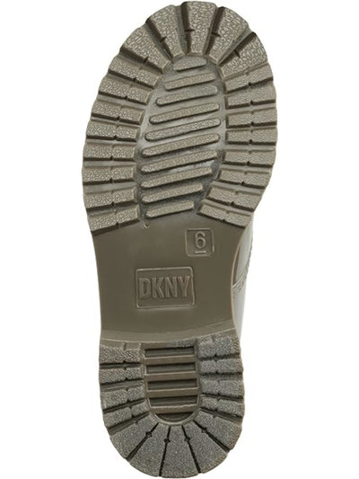 DKNY Womens Gray Back Pull-Tab Waterproof Padded Tilly Round Toe Block Heel Lace-Up Rain Boots