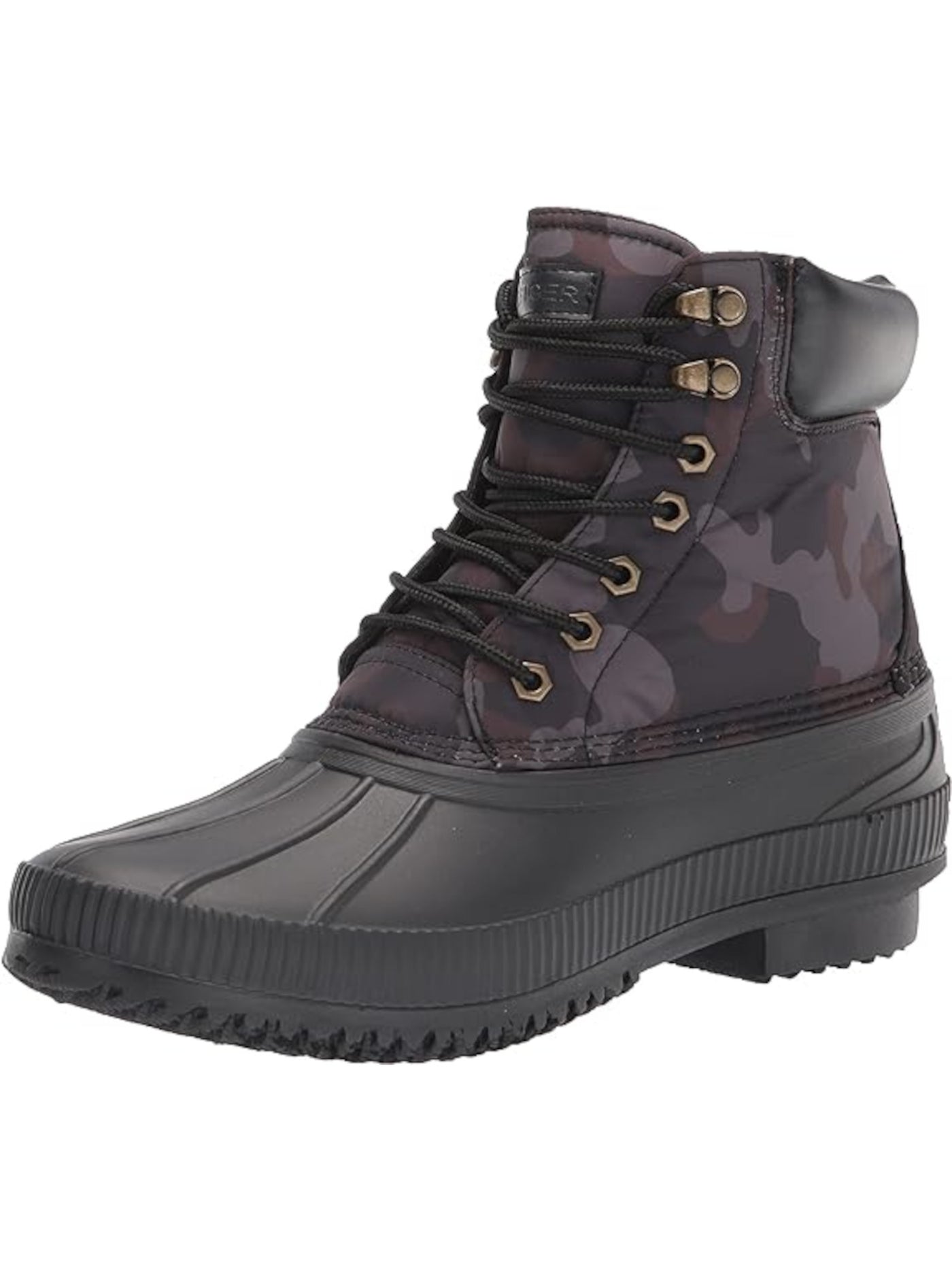 TOMMY HILFIGER Mens Gray Camouflage Water Resistant Colins4 Round Toe Lace-Up Duck Boots 13 M