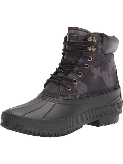 TOMMY HILFIGER Mens Black Camouflage Water Resistant Colins4 Round Toe Lace-Up Duck Boots 10
