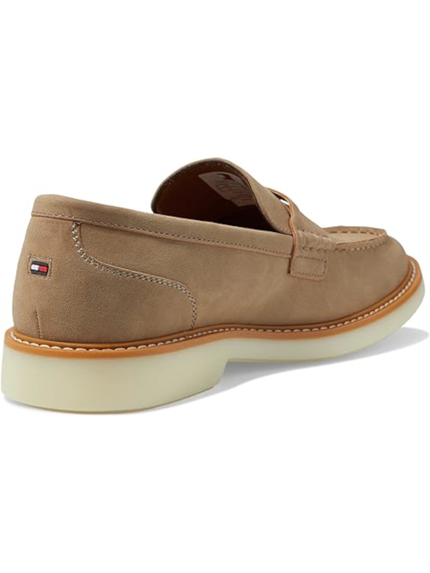 TOMMY HILFIGER Mens Beige Moc Toe Cushioned Sector Round Toe Platform Slip On Loafers Shoes 8.5