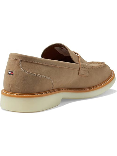 TOMMY HILFIGER Mens Beige Moc Toe Cushioned Sector Round Toe Platform Slip On Loafers Shoes 8