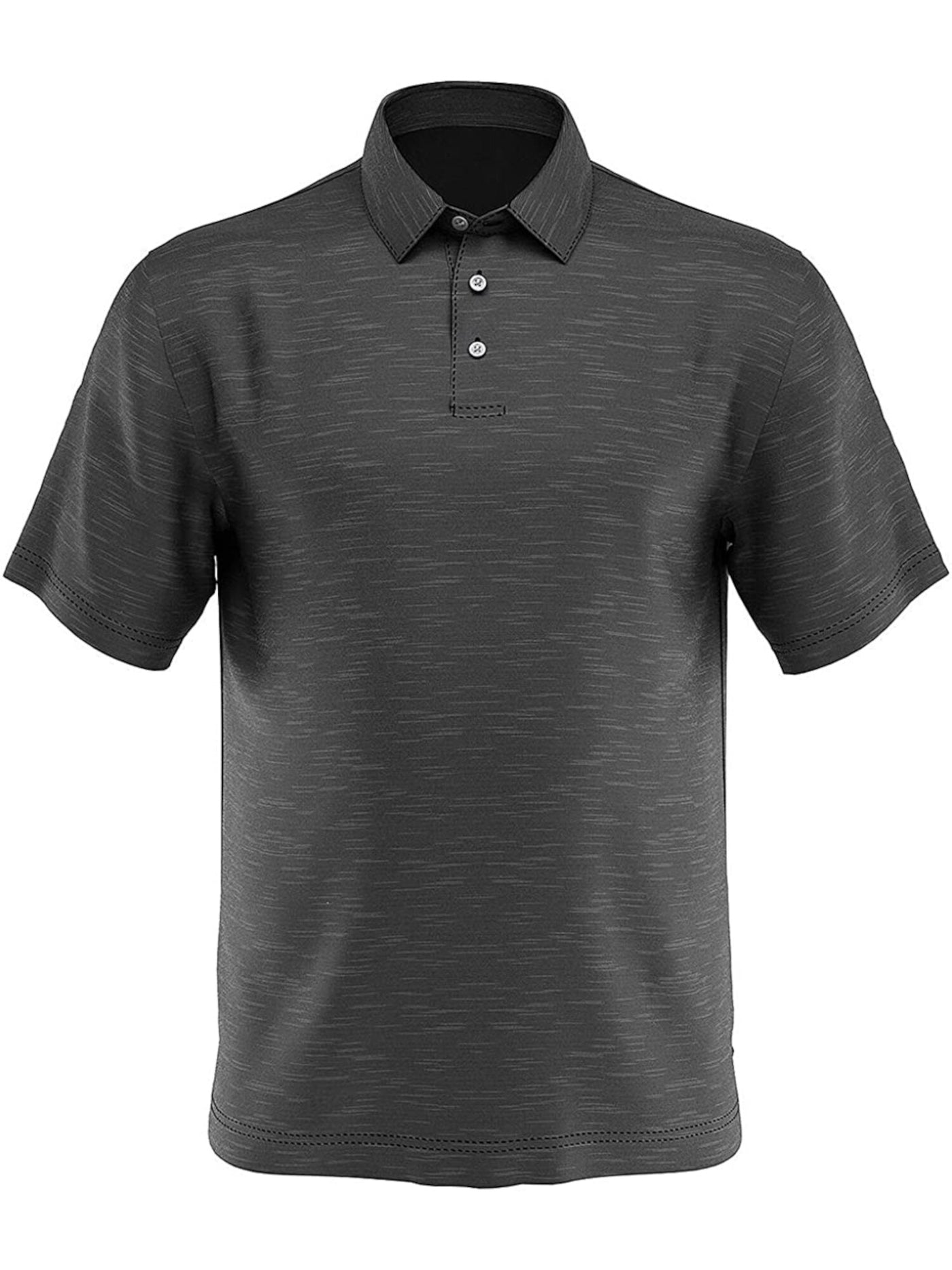HYBRID APPAREL Mens Gray Heather Classic Fit Moisture Wicking Polo S