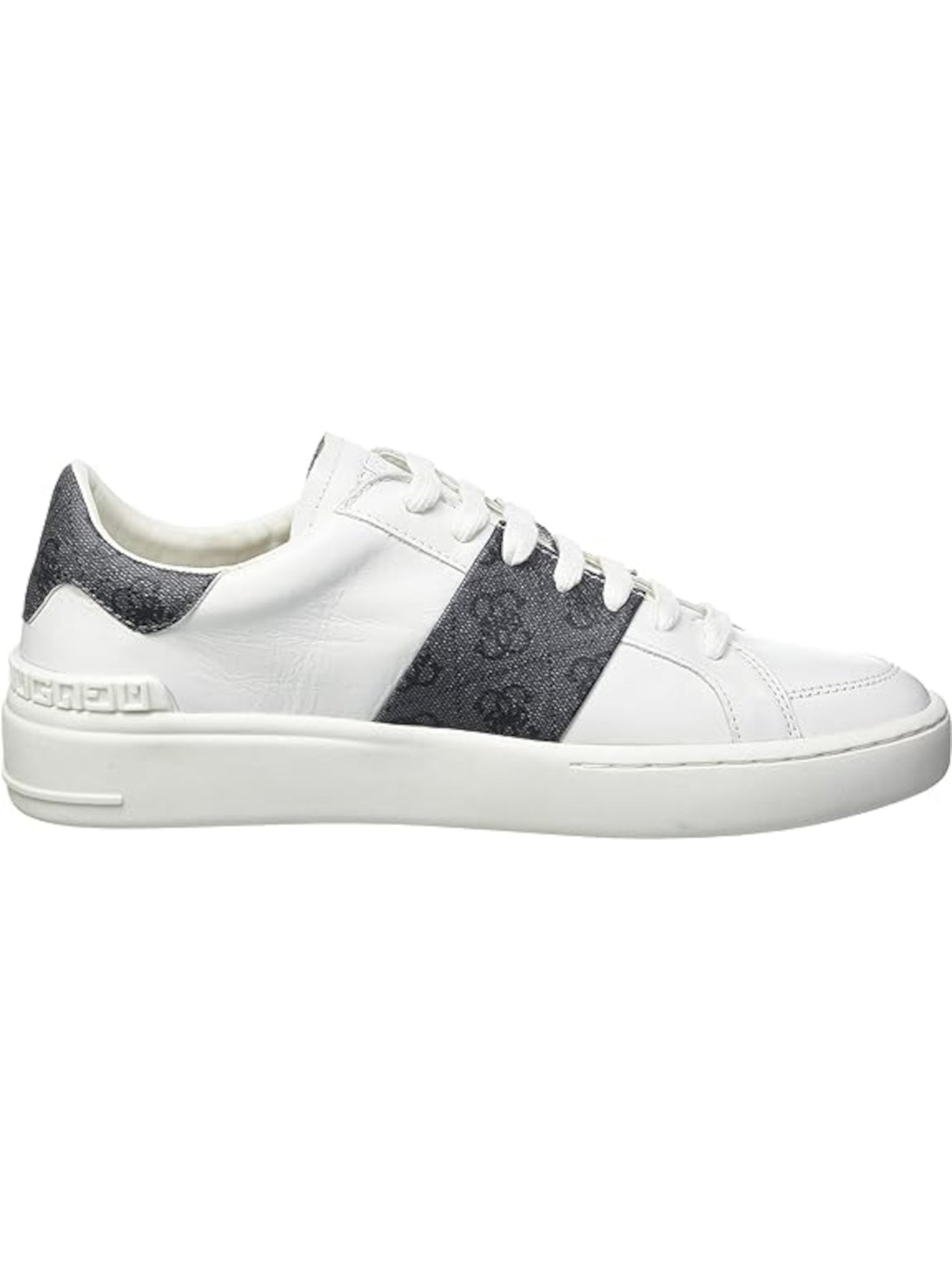 GUESS Mens White Colorblocked Stripe Gymnastics Shoe Padded Verona Round Toe Platform Lace-Up Leather Sneakers Shoes 8