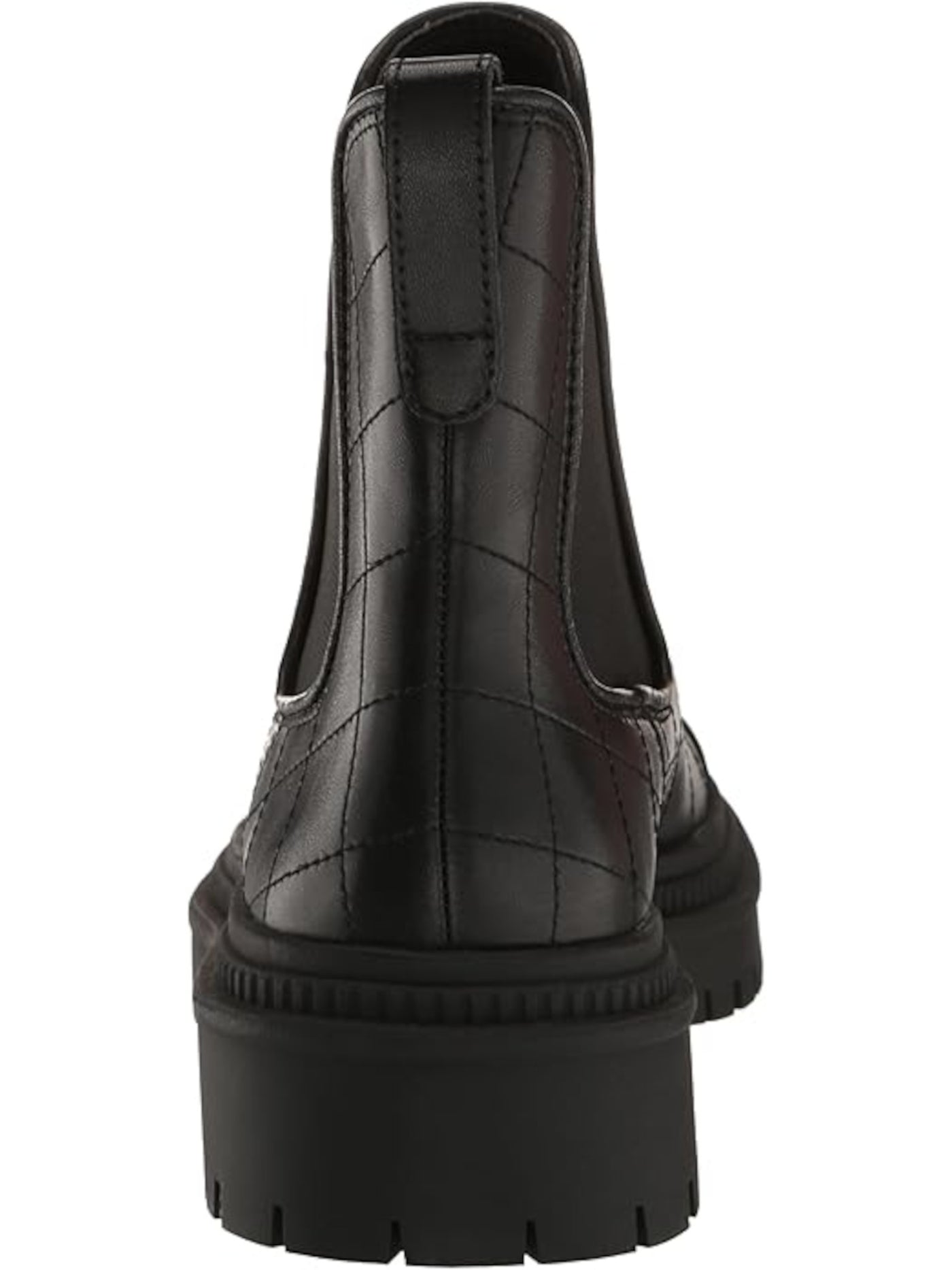 STEVE MADDEN Womens Black Geometric 1" Platform Heel Pull-Tab Padded Embroidered Lug Sole Mayslie Cap Toe Leather Chelsea Boot 10 M