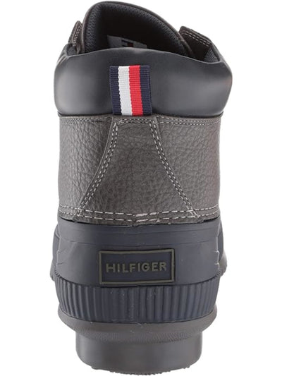 TOMMY HILFIGER Mens Gray Waterproof Celcius Round Toe Lace-Up Duck Boots 10