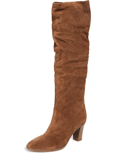 VINCE. Womens Brown Padded Casper Round Toe Stacked Heel Leather Slouch Boot 9.5 M