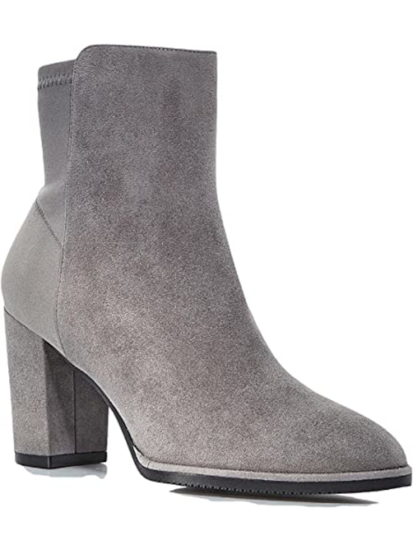 STUART WEITZMAN Womens Gray Padded Stretch Harper Round Toe Block Heel Booties 10 B