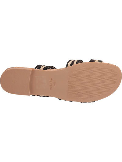 STEVEN NEW YORK Womens Beige Animal Print Strappy Comfort Skie Round Toe Block Heel Slip On Slide Sandals Shoes M