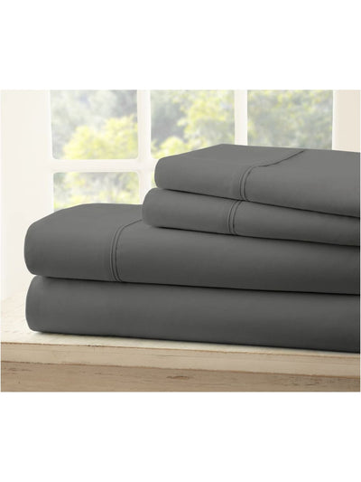 IENJOY HOME Gray Solid TWIN Sheet Set