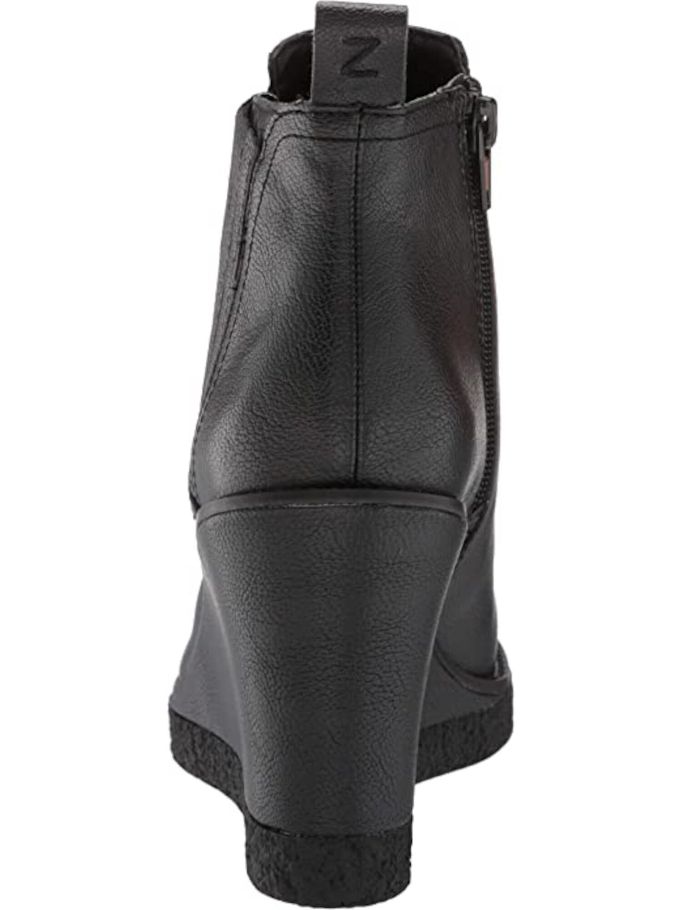 ZODIAC Womens Black Pull Tab Stretch Gore Comfort Indigo Round Toe Wedge Zip-Up Dress Booties M