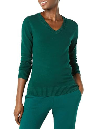 KAREN SCOTT Womens Green Long Sleeve V Neck Sweater XXL