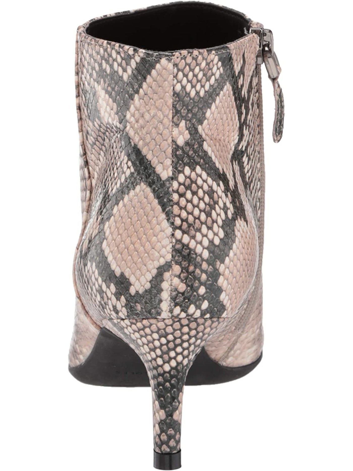 AEROSOLES Womens Beige Snake Breathable Cushioned Epigram Pointed Toe Kitten Heel Zip-Up Leather Dress Booties 6.5 M