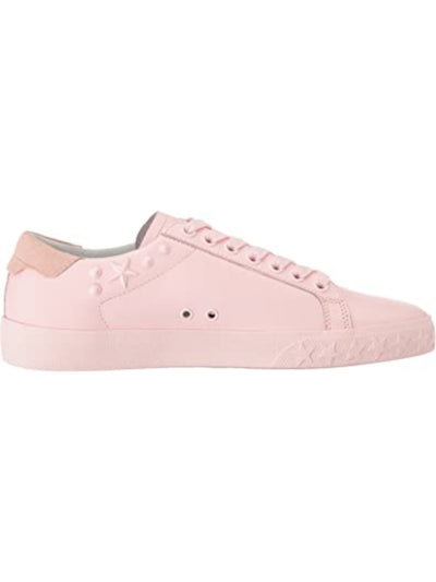 ASH Womens Pink Comfort Removable Insole Studded Dazed Round Toe Platform Lace-Up Leather Athletic Sneakers Shoes 41