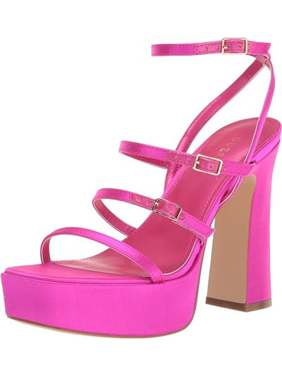 GUESS Womens Pink 1.5 Platfrom Adjustable Ankle Strap Padded Yenna Square Toe Block Heel Buckle Heeled Sandal 9 M