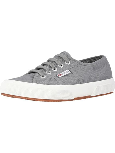 SUPERGA Womens Gray Dark Sage Eyelet Logo Cotu Round Toe Lace-Up Athletic Sneakers Shoes 37