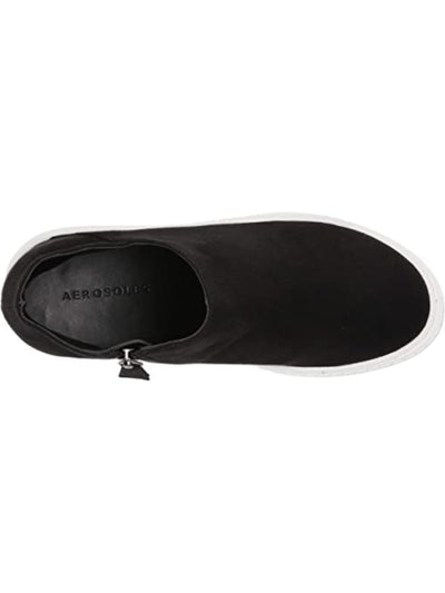 AEROSOLES Womens Black 1" Platform Comfort Hidden Heel Asymmetrical Zirah Round Toe Wedge Zip-Up Athletic Sneakers Shoes 9 M