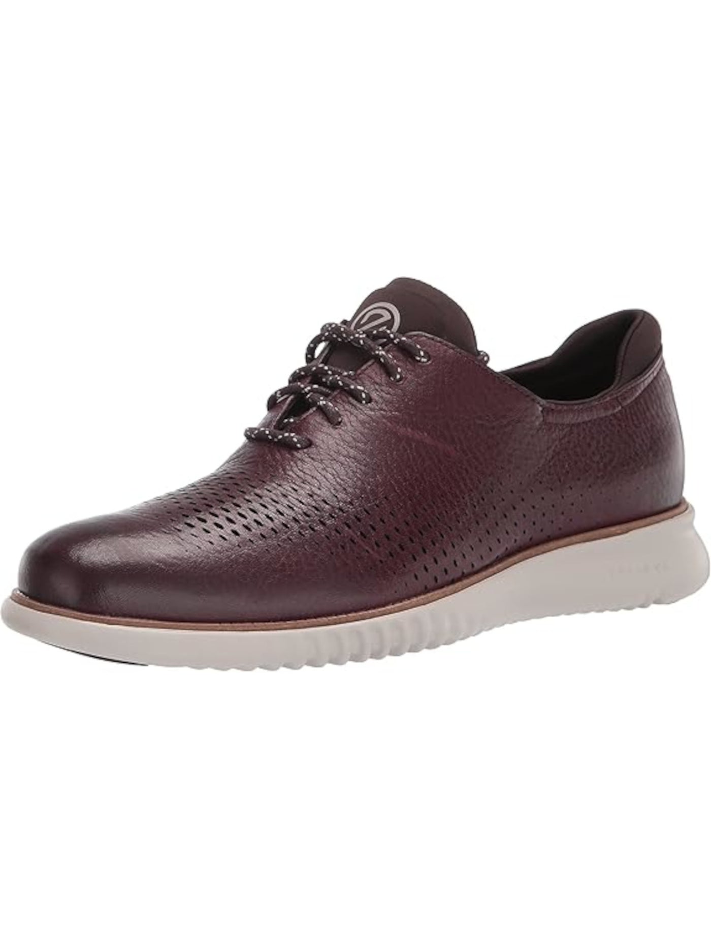 COLE HAAN Mens Burgundy Laser Cut Upper Padded Treaded Wingtip Toe Wedge Lace-Up Leather Dress Oxford Shoes 7 M