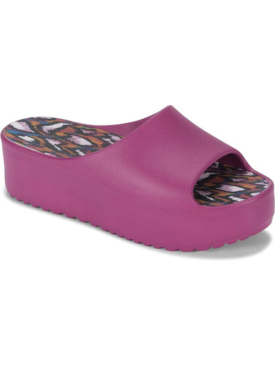 BARETRAPS Womens Pink 1-1/2" Platform Padded Parvati Open Toe Wedge Slip On Sandals Shoes 7 M