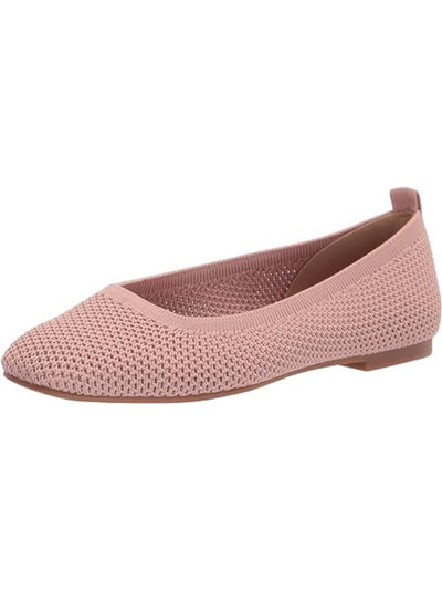 LUCKY BRAND Womens Cameo Rose Pink Ribbed Knit Flexible Sole Includes Mesh Bag For Washing Cushioned Daneric Square Toe Slip On Flats Shoes 12 M