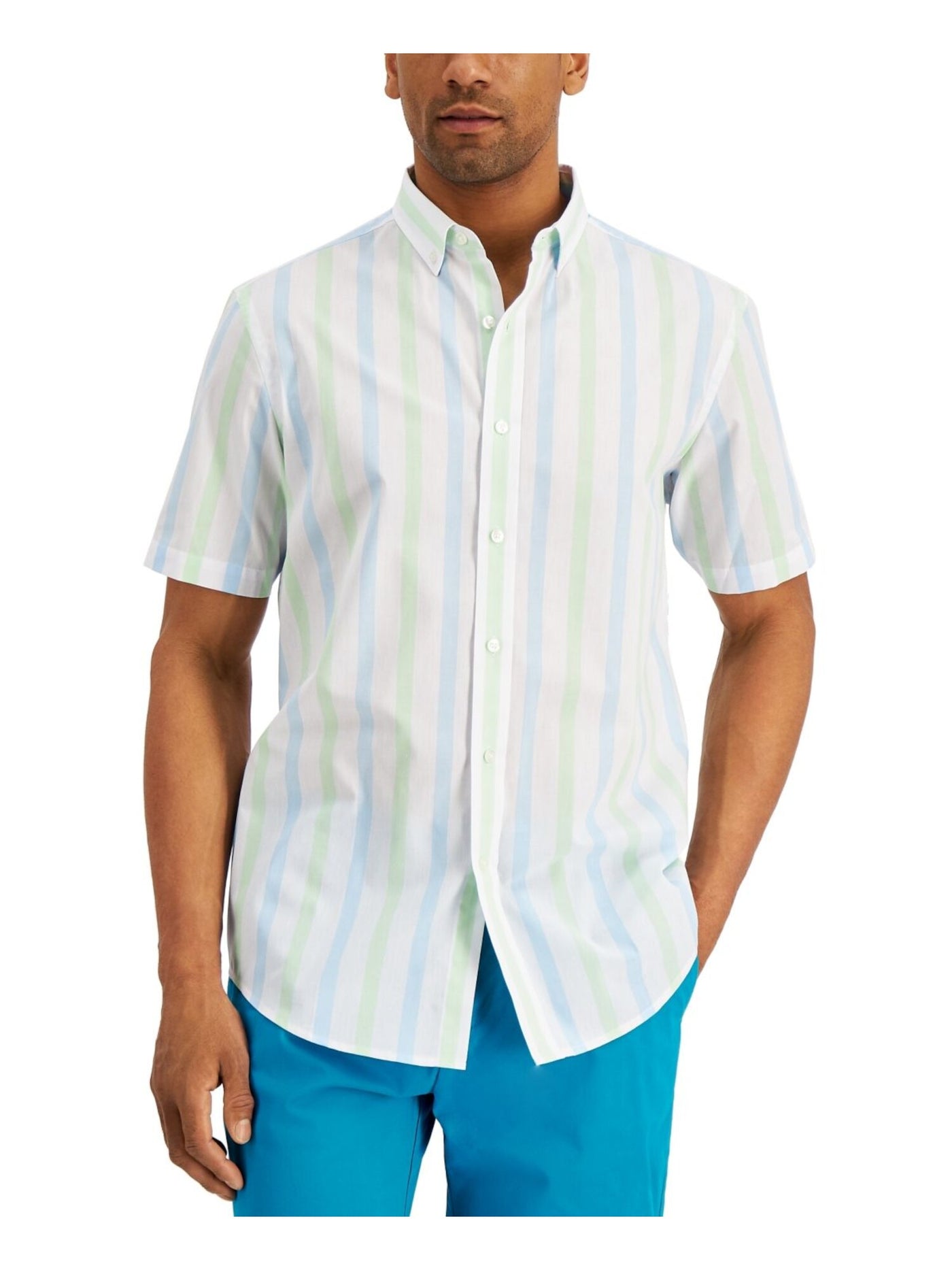 club room white dress shirt Club Room Men's Pinpoint Solid Dress Shirt - White