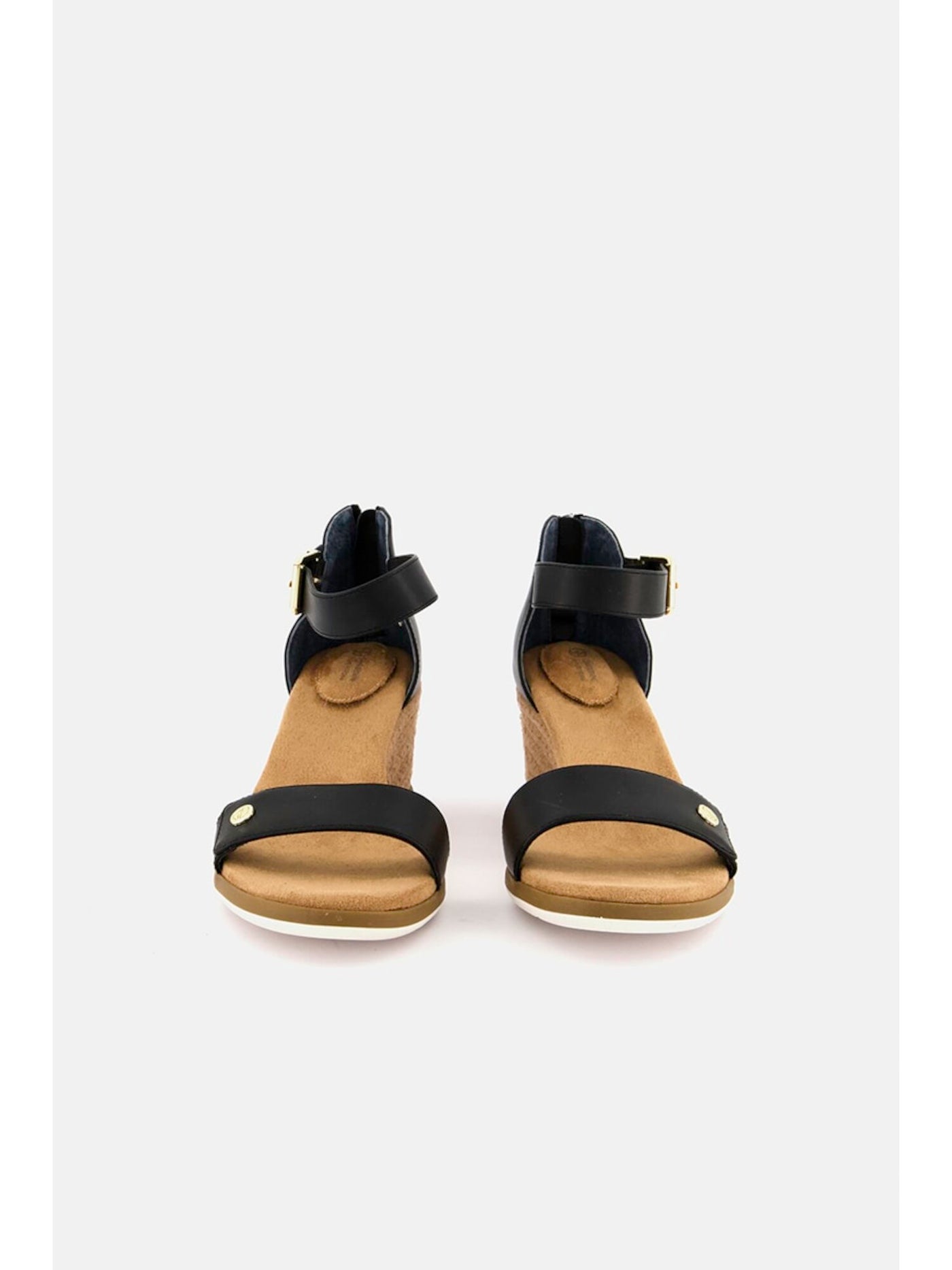 GIANI BERNINI Womens Black Buckle Accent Cushioned Daytonn Almond Toe Wedge Zip-Up Espadrille Shoes 5.5 M