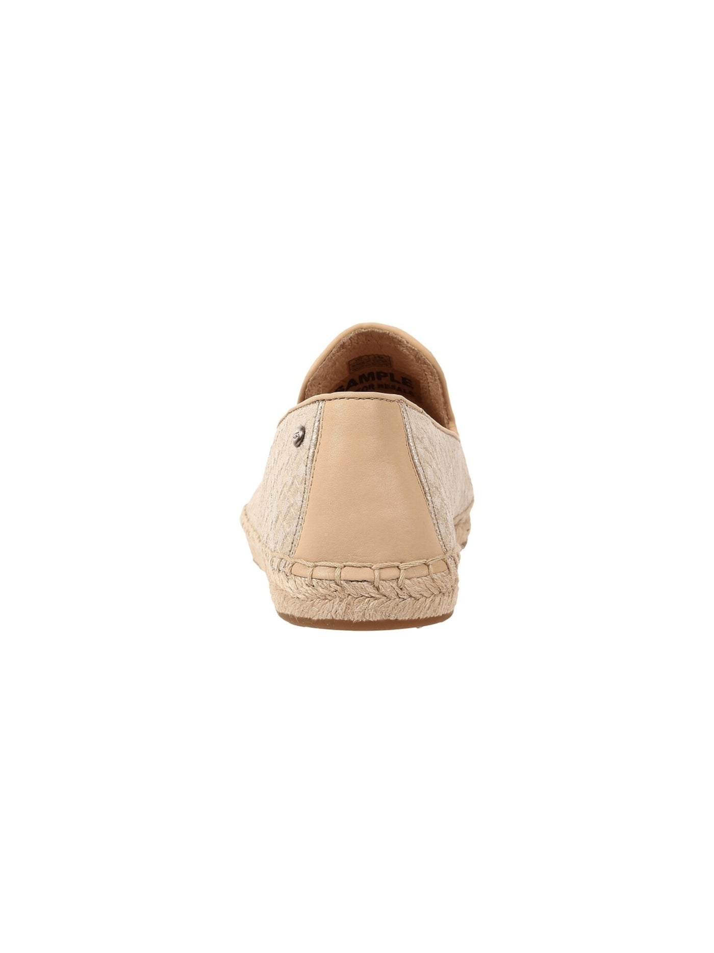 UGG Womens Gold Woven Metallic Sandrinne Cap Toe Slip On Leather Espadrille Shoes 7